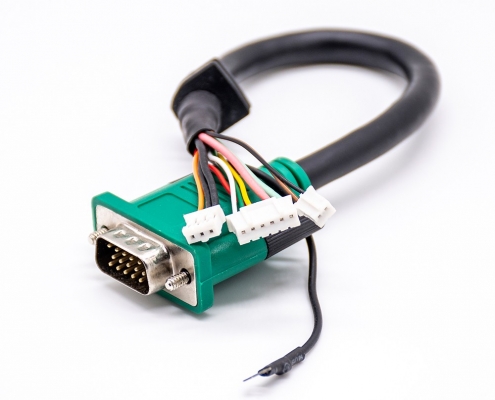 DB15pin公头转接三个接线盒电缆线长0.2米