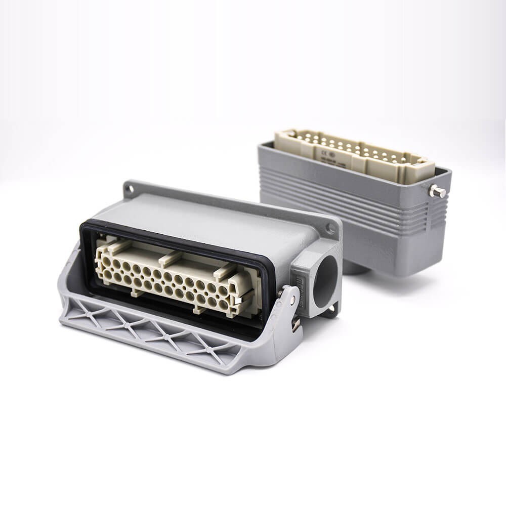 矩形阿联酋vs丹麦亚盘24芯塑料铁扣公母对接H24B外壳表面安装顶出口PG21重载阿联酋vs丹麦亚盘
